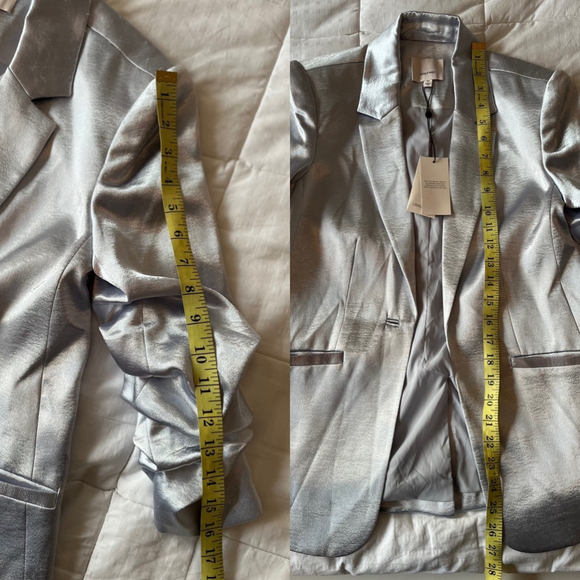 SOLD Cinq A SEPT Kylie Satin Blazer in Silver Size 00 NWT *read description* - Picture 10 of 15